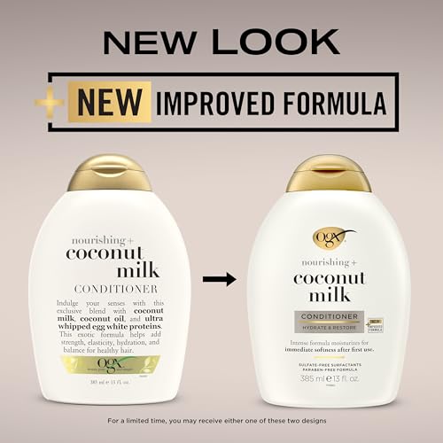 OGX Nourishing Coconut Milk Conditioner, Sulfate-Free Moisturizing Formula, 13 Fl Oz - Image 2