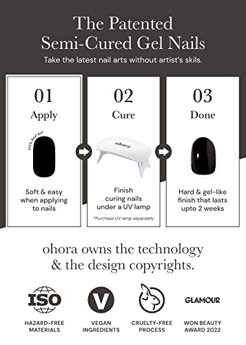 Ohora Naive Semi-Cured Gel Nail Strips Kit Long Lasting Salon Quality Easy Application - Image 3