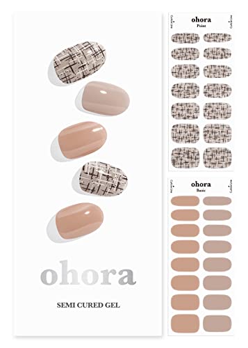 Ohora Naive Semi-Cured Gel Nail Strips Kit Long Lasting Salon Quality Easy Application