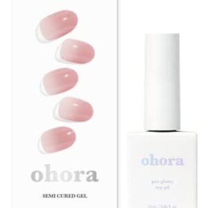 ohora Pro Glossy Top Gel (Basic) + Semi Cured Gel Nail Strips (N Milk Rose) Bundle