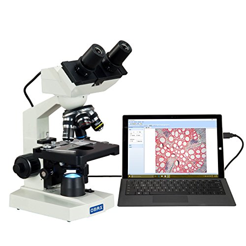 OMAX - MD82ES10 40X-2000X Digital LED Compound Microscope with Built-in 1.3MP Camera and Double Layer Mechanical Stage Compatible with Windows and Mac - Image 4