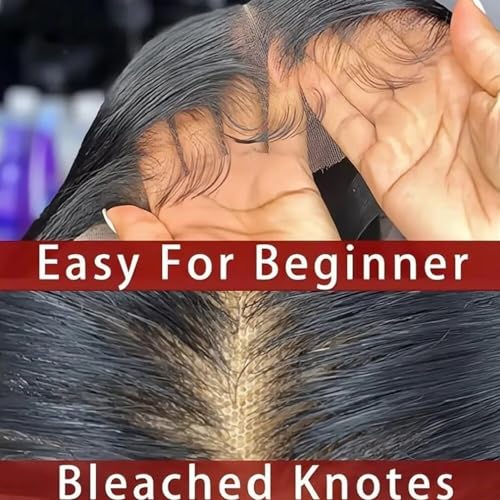 Ombre Brown Layered Cut Wavy Human Hair Wig With Bangs HD Transparent 13X4 Glueleee Lace Front Brazilian Human Hair Wig Bleached Knots 1B 30 Colored Loose Wave Bangs Wig 150 Density for Women 24" - Image 2
