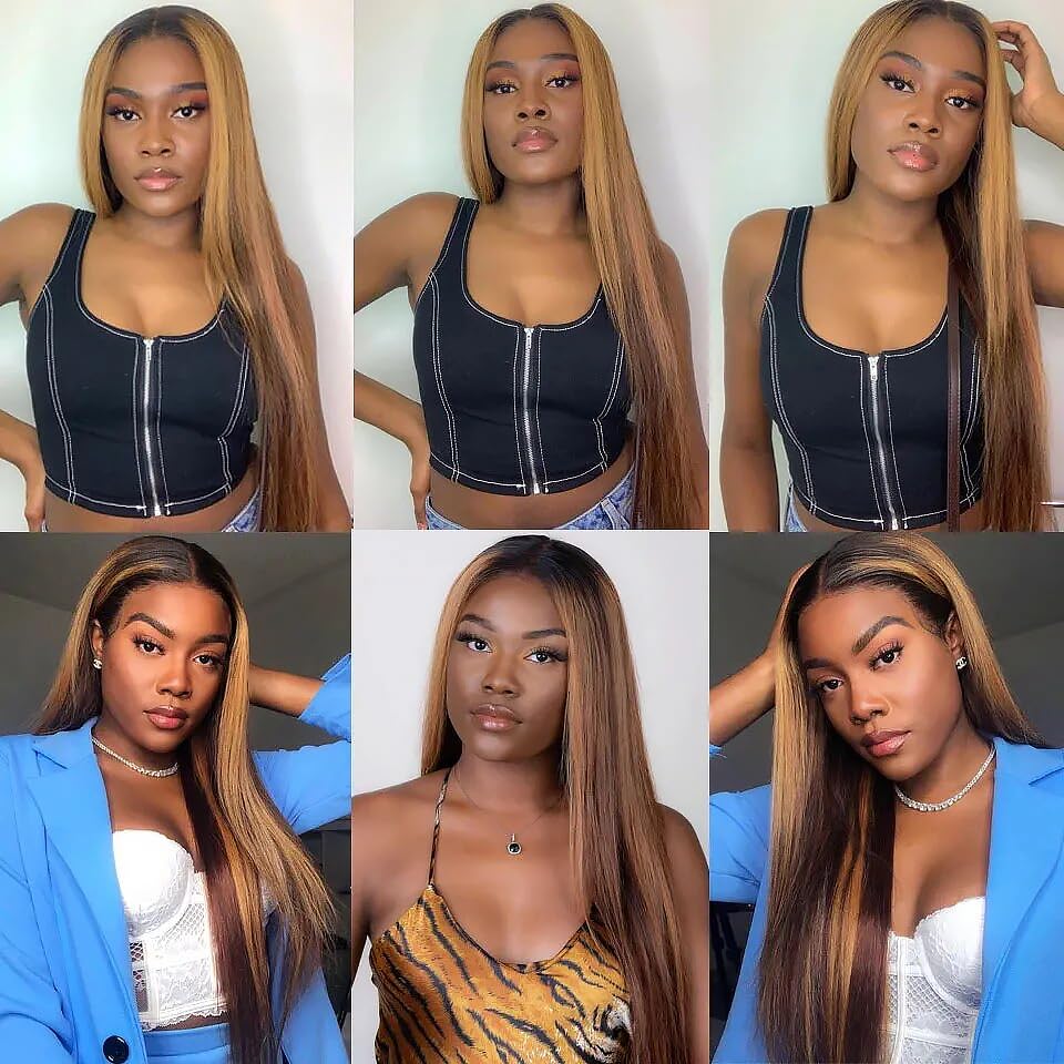 Ombre Honey Blonde Straight Human Hair Bundles 12-16 Inch, Natural Look and Style - Image 2