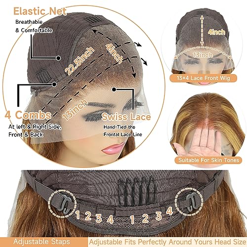 28 Inch Honey Blonde Ombre Body Wave HD Transparent Lace Front Wig 180% Density - Image 6