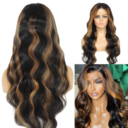 1B/30 Balayage Ombre 22 Inch 210 Density HD Lace Front Wig Human Hair Body Wave Highlight Honey Blonde - Image 6