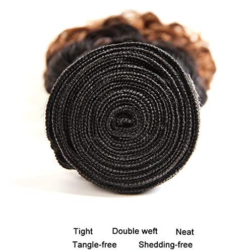 Ombre Loose Wave Bundles 1b/30 Human Hair 3 Bundles 8 10 12 Inch 2 Tone Black and Brown Deep Wave Bundle Human Hair Weave 8A Brazilian Virgin Ombre Deep Wave Bundle Human Hair Extensions - Image 5