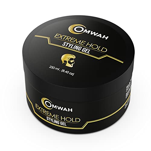 OMWAH Extreme Hold Hair Gel 8.45 oz with Vitamin Enrichment for Strong Styling