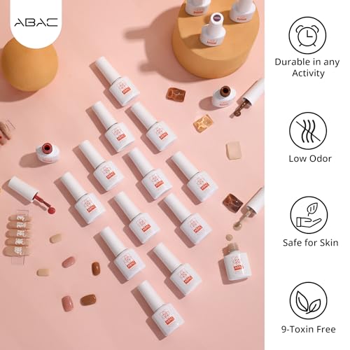 One-step Gel Polish 12 color Skin Tone Nude Gel Polish All Seasons Skin Tones Pink Neutral Brown Gel Polish Kit, Soak Off LED Gel Nail Kit Manicure DIY Home - Image 3