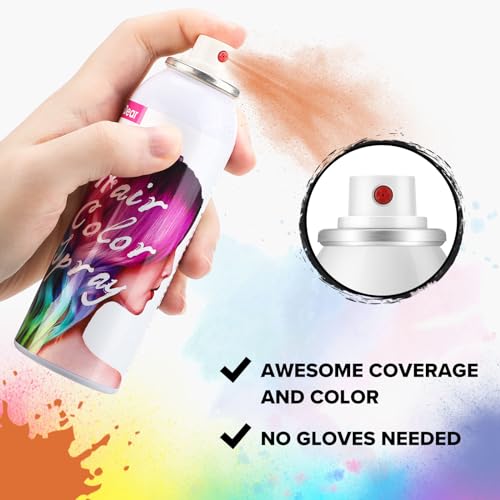 ONE-TIME USE Orange Hair Spray Temporary Hair Dye Spray for Crazy Hair Day Party Wash Out Hair Spray Hair Dye Temporary Hair Color Spray-On 1-Day Wash Off for Parties, Events 100ML - Image 2