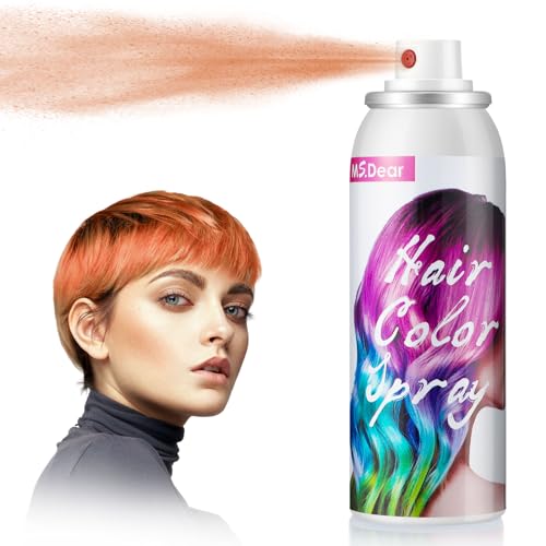 ONE-TIME USE Orange Hair Spray Temporary Hair Dye Spray for Crazy Hair Day Party Wash Out Hair Spray Hair Dye Temporary Hair Color Spray-On 1-Day Wash Off for Parties, Events 100ML