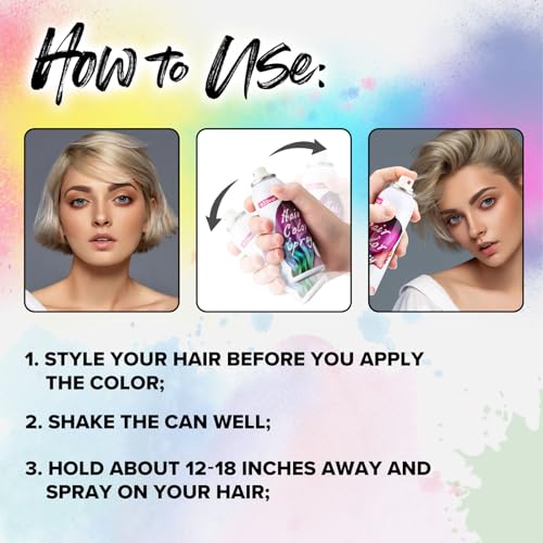 ONE-TIME USE Orange Hair Spray Temporary Hair Dye Spray for Crazy Hair Day Party Wash Out Hair Spray Hair Dye Temporary Hair Color Spray-On 1-Day Wash Off for Parties, Events 100ML - Image 6