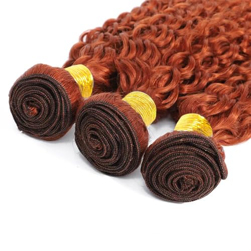 Orange Curly Wave Human Hair Bundles Color 350 Human Hair Bundles Ginger Kinky Curly Bundles Double Weft Remy Hair Wet and Wavy Bundles Soft and Silky for Black Woman (22 24 26 inch,3 Bundles) - Image 5