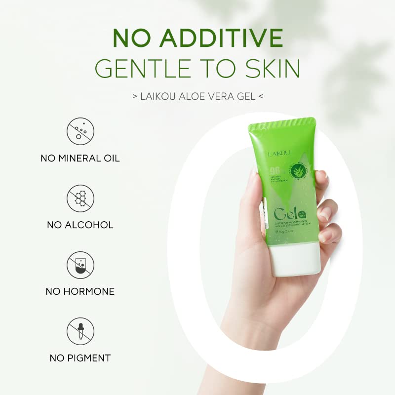 Organic Aloe Vera Gel - with Fresh 96% Aloe Gel for Face and Body, Skin Care for Deeply & Rapidly Soothing, Firming, Sunburn Relieve, Acne - Image 5