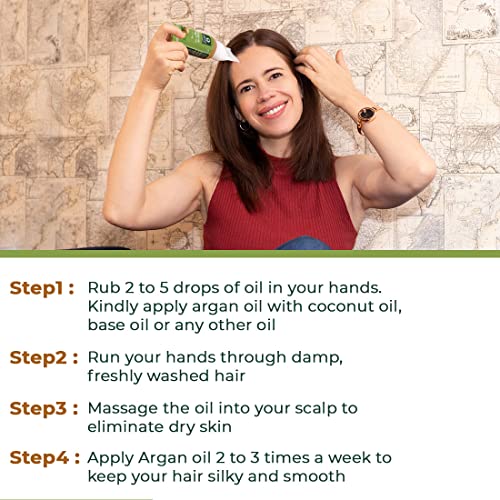 Organic Argan Hair Oil | For Men & Women | Cold-pressed Moroccan Argan Oil For Soft, Silky & Smooth Hair | 100% American Certified Organic | Sulphate & Paraben-free - 150ml - Image 3