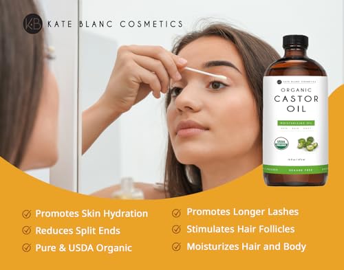 Organic Castor Oil 16oz Pure Cold-Pressed Natural for Skin and Hair Care - Image 2
