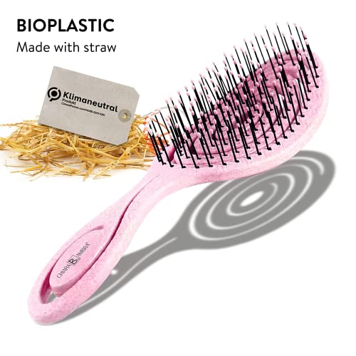Vegan Climate Neutral Pink Detangling Brush for Thick Curly Hair - Image 6