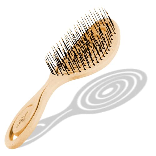 Orange Vegan Organic Detangling Brush for Thick Curly Hair