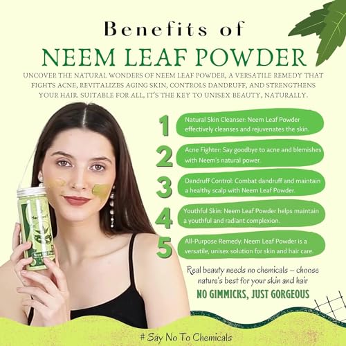 150g 100% Pure Organic Neem Powder for Face and Hair Nourishment - Image 3