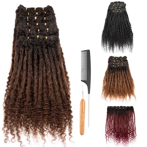 Originea 6-18 Inch 70 Strands 0.6cm Thickness 100% Real Human Hair Dreadlock Extensions curly ends Handmade Permanent loc Extensions Bundles Can Be Dyed Bleached Curled Twisted