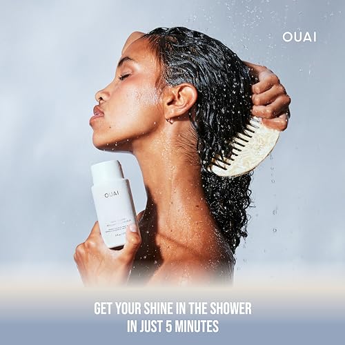 OUAI Hair Gloss Bundle, Medium Hair - Includes Hair Gloss and Medium Shampoo - Volumizing, Frizz-Control Hair Bundle (2 Count, 6 Oz/ 10 Fl Oz) - Image 6
