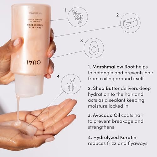 OUAI Hair Gloss Bundle, Thick Hair - Includes Hair Gloss and Thick Shampoo - Volumizing, Frizz-Control Hair Bundle (2 Count, 6 Oz/ 10 Fl Oz) - Image 3