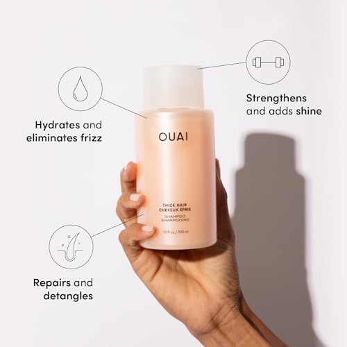 OUAI Hair Gloss Bundle, Thick Hair - Includes Hair Gloss and Thick Shampoo - Volumizing, Frizz-Control Hair Bundle (2 Count, 6 Oz/ 10 Fl Oz) - Image 2