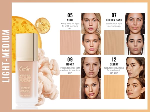 Oulac Foundation for Mature Skin | Medium to High Coverage Matte Makeup | Moisturizing and Nourishing Creamy Foundation, Nude foundation Vegan 30m - Image 5