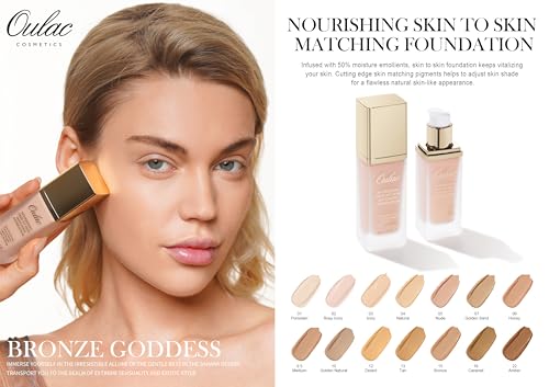 Oulac Foundation for Mature Skin | Medium to High Coverage Matte Makeup | Moisturizing and Nourishing Creamy Foundation, Nude foundation Vegan 30m - Image 6