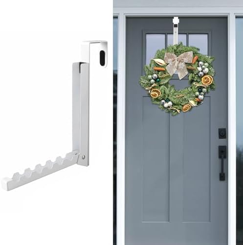 Over The Door Hooks Hanger,Foldable Over Door Drying Laundry Rack Hooks for Hanging Clothes with 6 Groves Over Door Towel Racks for Clothes,Coat, Behind Back Bathroom, Bag and Robe 2 PCS (White) - Image 7