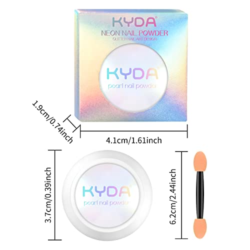 Ownest 2Pcs Neon Iridescent Chrome Nail Powder,Mermaid Chrome Nail Powder Symphony Shell Nail Powder,Mermaid Pearl Magic Nail Powder Salon Nail Pigment Manicure Pigment - Image 7