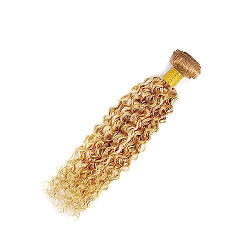 P27/613 Human Hair Bundles Blonde Human Hair Bundles 16 inch 613 Kinky Curly Human Hair Bundles Two Tone Honey Blonde Mixed With Blonde Bundle Human Hair Weave - Image 6