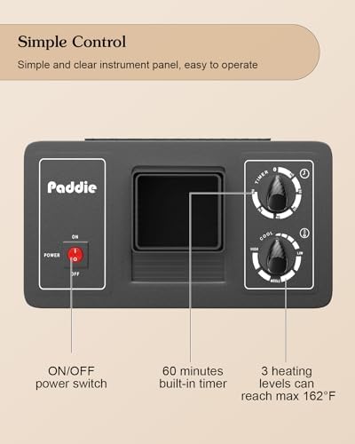 Paddie Professional Portable Hooded Conditioning Salon Hair Dryer 1000W with Stand/Removable Wheels, 60-Minute Timer, Temperature Adjustable, Angle & Height Adjustable Downdraft Hood - Image 5