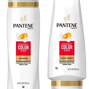 Pantene Pro-V Radiant Color Shine Shampoo (12.6 oz) and Conditioner (12 oz) Set (Packaging May Vary)