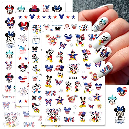 Patriotic 4th of July Nail Stickers - 3D USA Flag Decals, Self-Adhesive for Women & Girls - Image 4