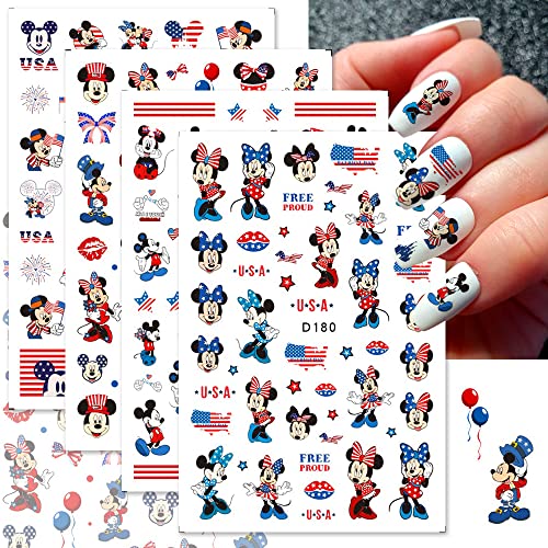 Patriotic 4th of July Nail Stickers - 3D USA Flag Decals, Self-Adhesive for Women & Girls - Image 3