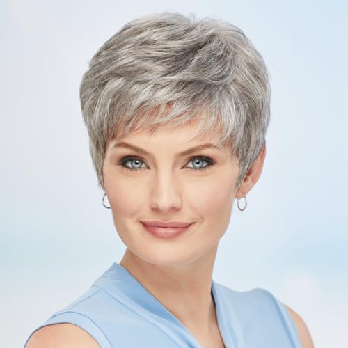 Paula Young CC Casey COOLCAP WhisperLite Wig Textured Pixie Wig with Breathable Cap and Shattered Bangs/Multi-Tonal Shades of Blonde, Silver, Brown and Red