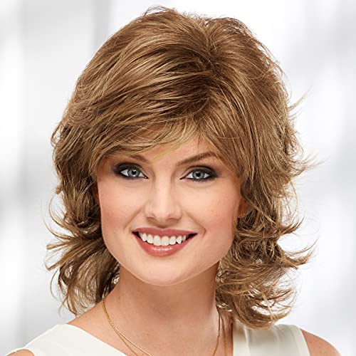 Paula Young Phoebe WhisperLite Wig Flirty Mid-Length Wig with Face-Framing Fringe and Soft Waves/Multi-Tonal Shades of Blonde, Silver, Brown and Red