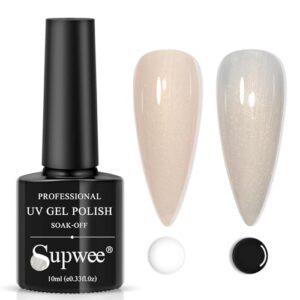 Pearl Gel Nail Polish Shimmer Mermaid Nail Polish Gel Glitter Nail Art Gel Varnish Soak Off UV Gel 10ml(0.33fl oz) 002