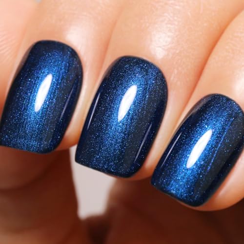 Pearl Gel Nail Polish,Navy Blue Glitter Gel Nail Polish Sparkle Shimmer Gel Glitter Nail Polish Fall Winter Soak off LED UV Gel Nail Polish for Art DIY Manicure 15ML