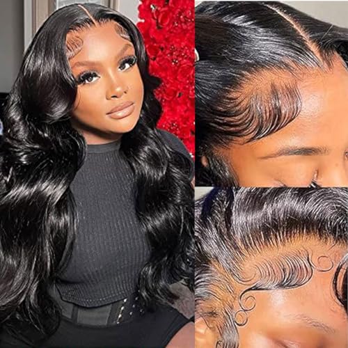 PERISMODA 12A Wear and Go Glueless Wig 7x5 Body Wave HD Lace Closure Human Hair Pre Bleached Pre Plucked Pre Cut Hairline 24 Inch Ready to Go Lace Front Wigs 180% Density Frontal Wigs For Women - Image 5