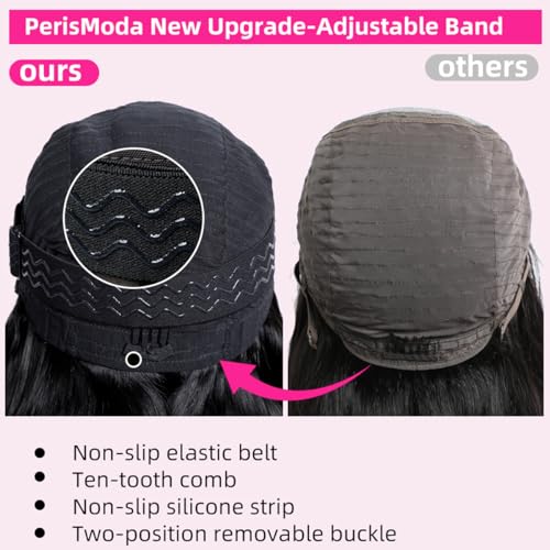 PERISMODA 12A Wear and Go Glueless Wig 7x5 Body Wave HD Lace Closure Human Hair Pre Bleached Pre Plucked Pre Cut Hairline 24 Inch Ready to Go Lace Front Wigs 180% Density Frontal Wigs For Women - Image 4