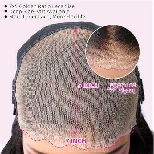 PERISMODA 12A Wear and Go Glueless Wig 7x5 Body Wave HD Lace Closure Human Hair Pre Bleached Pre Plucked Pre Cut Hairline 24 Inch Ready to Go Lace Front Wigs 180% Density Frontal Wigs For Women - Image 3