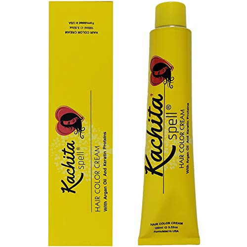 Permanent Hair Dye Dark Blond Natural Ash 6.1 Kachita Spell 3.52 oz 100 mL Professional Hair Color Cream with Keratin and Argan Oil, 100% Gray Coverage