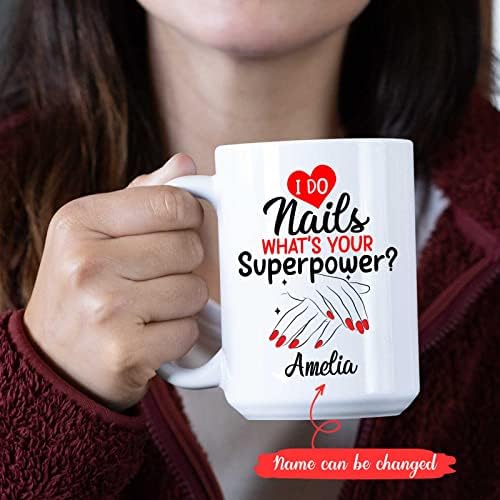 Custom Name Nail Tech Ceramic Mug for Nail Artists 11oz - Image 2