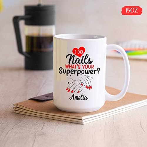 Custom Name Nail Tech Ceramic Mug for Nail Artists 11oz - Image 5