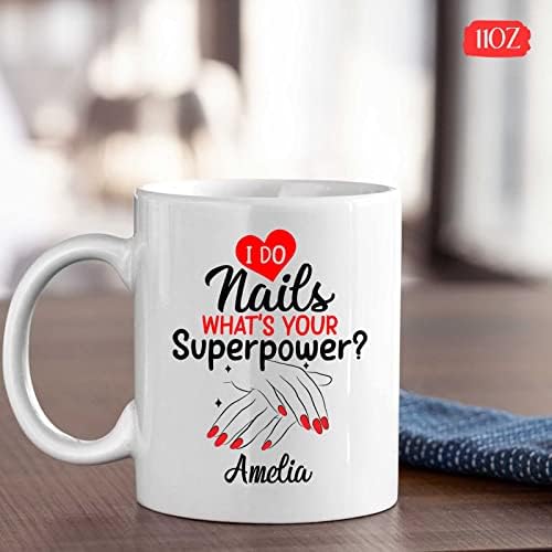 Custom Name Nail Tech Ceramic Mug for Nail Artists 11oz - Image 4