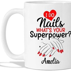 Custom Name Nail Tech Ceramic Mug for Nail Artists 11oz