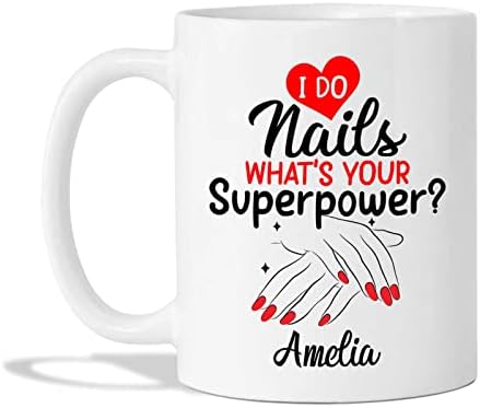 Custom Name Nail Tech Ceramic Mug for Nail Artists 11oz