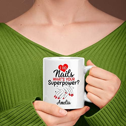 Custom Name Nail Tech Ceramic Mug for Nail Artists 11oz - Image 3