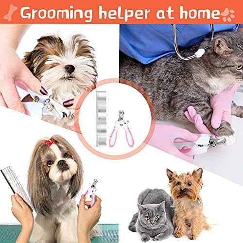 Pink X-Small Pet Grooming Hammock Kit with Nail Clippers and Comb - Image 4